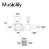 Musiclily 3L+3R Semi-closed Guitar Tuners Guitar String Tuning Pegs Keys