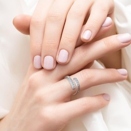 ACJFA 925 Sterling Silver Open Thumb Ring Inspirational Jewelry Rings Adjustable Ring for Women Men(Faith)