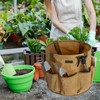 Heavy-Duty 16oz Waxed Canvas Garden Tool Tote with Handle, Wide-Mouth