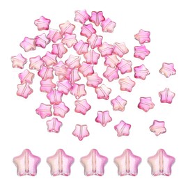 PATIKIL 8mm Crystal Star Beads, 50 Pcs Glass Spacers Bead Star Shaped Charm Pendants for Jewelry Making Bracelet Necklace DIY Crafts, Rose Red