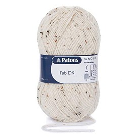Patons Fab DK Kitting/Crochet Yarn Double Knitting Wool 100g Balls and 100% Acrylic Machine Washable & Tumble Dry Yarn - 44 Colours in The Range - Colour 2070 - Natural Tweed - 3 x 100g Balls