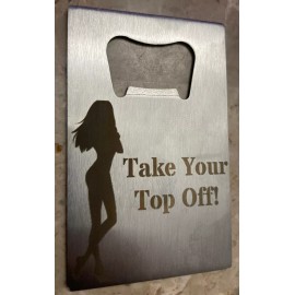 Enstore 1 Pc Flat Stainless Steel Beer Bottle Cap Credit Card Bottle Opener - Engraved