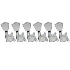 Musiclily Pro 6 inline Guitar Tuners Tuning Pegs Keys Machine Heads Set for Fender Strat Tele Electric Guitar, Tulip Button Chrome