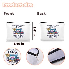 Pliwcas Sewing Makeup Bag for Quilters Seamstress Birthday Christmas Gifts Bags for Mom Grandma Quilting Gifts for Quilters Sewing Lovers Cosmetic Bag for Wife GF Sewing Gift Bag for Daughter Niece