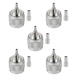POBADY 5PCS N Male Connectors 50 ohm N Male Crimp RF Coaxial Connector N Male Plug Adapter for RG174 RG316 RG178 Low Loss Coax Cable