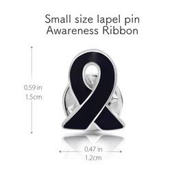 AWARENESS RIBBON Lapel Pin mourning Melanoma Black Small