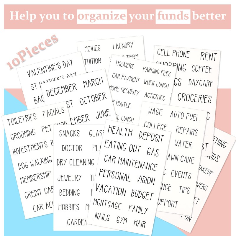 128 Pieces Budget Planner Stickers Cash Envelope Label Sticker Cash
