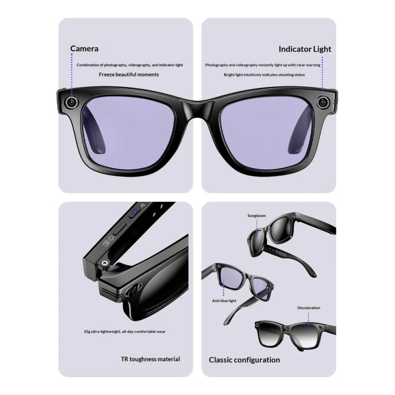 Gafas Inteligentes Ai, Cámara De Alta Definición, Traducción