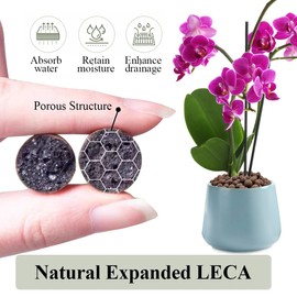 YISZM Clay Pebbles for Plants, 8mm-12mm Expanded LECA Balls Plant Garden Soil, Hydroponic, Aquaponics, Natural Leca Balls for Soil Root Development, Orchid Potting Mix, 2lb