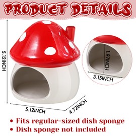 Kathfly Mushroom Sponge Holder for Kitchen Sink Cute Ceramic Caddy Organizer Decor Fun Novelty House Warming Gift for Counter Kitchen Sink Accessories((Not Included Sponge)