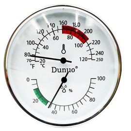 Dunuo 4-Inch Sauna Thermometer & Hygrometer 2-in-1 with Fahrenheit Display - Hanging Temperature Gauge & Thermostat for Steam Sauna Room, Home Spa & Indoor Use (ST004Al)