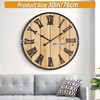 Large Wall Clock 30IN, Silent Metal Wood Style Wall Clocks