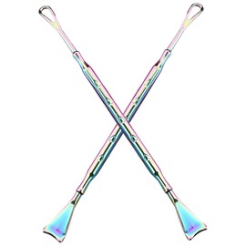 OATIPHO 2Pcs Stainless Steel Blackhead Scraper Tool for Pore Extraction and Facial Cleaning Manual Nose Extractor for Women and Men for Daily Skin Care