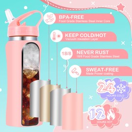 Kids Stainless Steel Insulated Water Bottle with Straw,350 ml Small Water Bottles for School Reusable Metal Vacuum Small Flask Leakproof Keep Drinks Hot Cold for Boys Girls Toddlers Children(Blue)