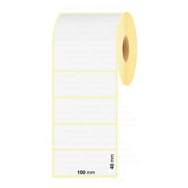 Thermal Labels 100 x 40 mm | Zebra Labels - Thermal Labels on Roll; 750 Pieces - Thermal Transfer Labels - 1 Roll; 750 Thermal Labels (1 Roll)