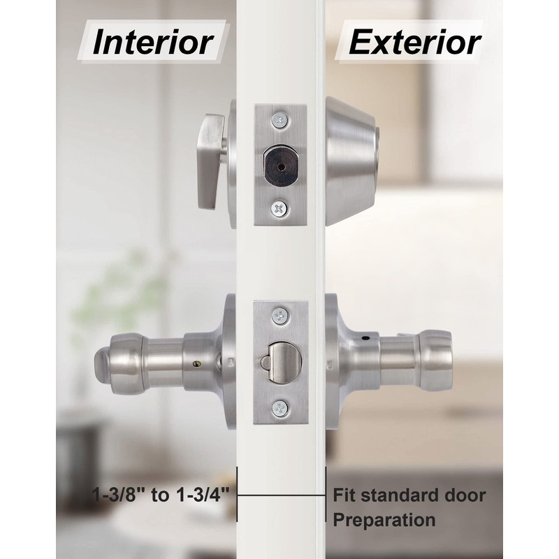 Keyed Alike Front Door Lever Lockset with Single Cylinder Deadbolt