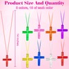 120 Pieces Crystal Cross Necklace Plastic Cross Necklace Church Welcome