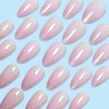 Hkanlre Fake Nails Almond Tips Full Cover Medium False Cat