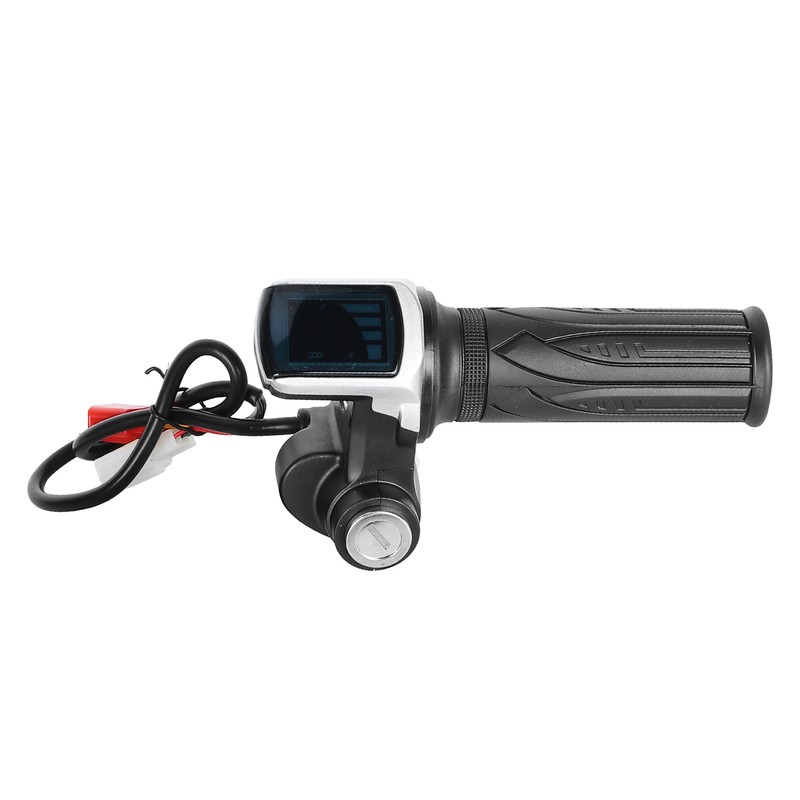 60V LED Digital Meter Electric Bike Scooter Throttle Grip Handlebar