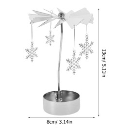 Beaupretty Karussell Teelichthalter Weihnachten Kerzenhalter Rotierend: Drehbarer Teelichthalter OHNE Kerzen 3 Stück Engeln Schneeflocke Baum Anhänger Weihnachtsdeko Zuhause Party Dekoration