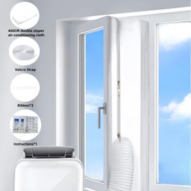 Window Seal for Mobile Air Conditioners 400 cm Hot Air Stop for Attaching to Windows, Includes 2 Cable Ties, Waterproof Air Conditioning Window Seal