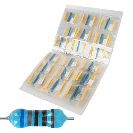 SDATEKIT 156 Values 3120 Pcs Metal Film Resistor Assortment (20 Pcs of Each Value), 1/4W, 1 Ohm to 10M Ohm, 1% Tolerance