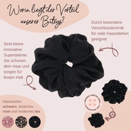 PARSA Beauty The Scrunchie with Innovative Biteys (Dark Queen) - Hair Styling Accessories Braid Scrunchie Hair Bobbles Girls Hair Bobbles Women's Hair Elastics