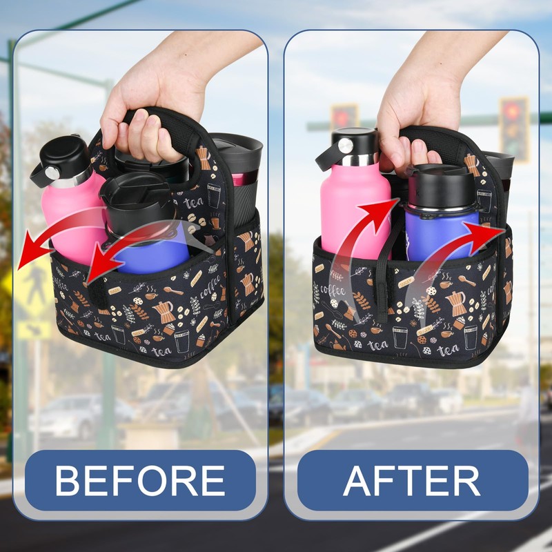 Beautyflier Reusable Insulated Coffee Cup Carrier, Portable Drink Holder with