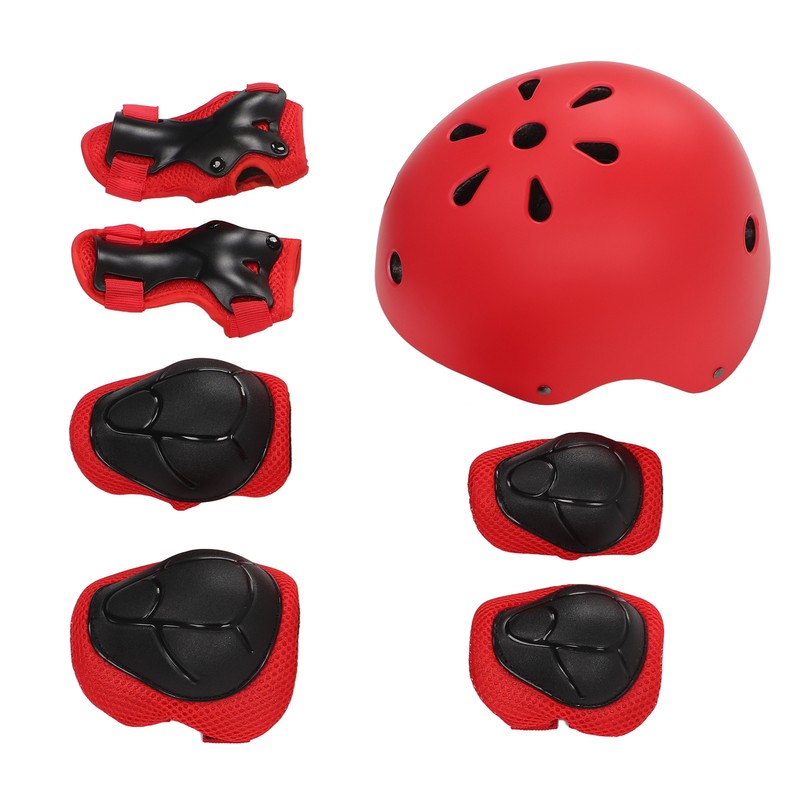 7pcs/set Children Safety Helmet Knee Elbow Pad Sets Breathable Riding