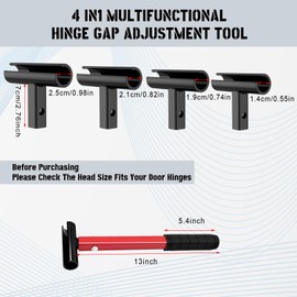 Door Hinge Adjustment Tool with Rubber Grip,Hinge Adjustment Wrench Tool for Residential and Commercial,4 in 1 Hinge Adjustment Tool,Heavy Weight Hinge Gap Adjusting Wrench Kit