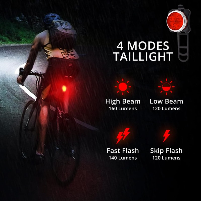 NYOM Bike Light Set, USB-C Charging 4800 mAh Super Bright
