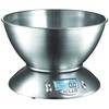 Adler AD 3134 Digitale Küchenwaage mit Edelstahl-Schüssel, silber metallic