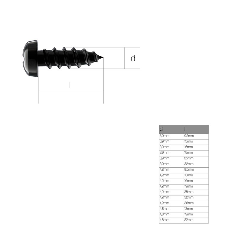 Pack of 20 Flat Head Phillips Self Tapping Screws -