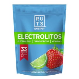RUTS Energy ELECTROLITOS EN POLVO + VITAMINAS | SABOR FRESA-LIMÓN | RINDE 33 SERVICIOS DE 16GR C/U