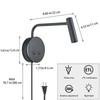 Matte Black Wall Mounted Reading Light, 4000K Flexible Headboard Reading