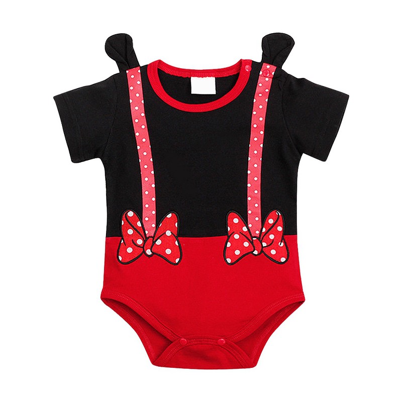 Short Sleeve Cartoon Baby Bodysuit Playsuit Funny Toddler Infant Jumpsuit（90