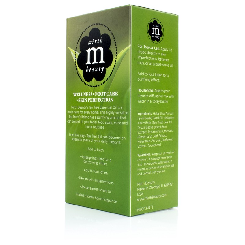 Mirth Beauty Tea Tree Essential Oil. Detoxifying Oil for Bath,