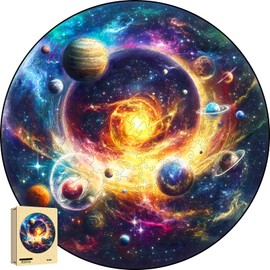 Wooden Puzzles for Adults, Unique Shape Wood Jigsaw Puzzle with Wooden Box, Star, 189 Piece(Medium)