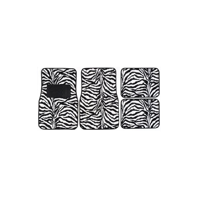 Luxury Driver 44068 Fashion Zebra Black/White Carpet Floor Mat Set