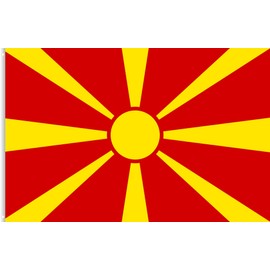 Macedonia Flag 90 x 150 cm - National Flag with Eyelets, Weatherproof and UV-Resistant