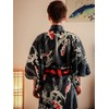 Lady Lazy Men's Yukata, Kimono, Kimono, Obi Set, Carp, Navy,