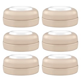Maymom Tapas Roscadas, también conocidas como Tapas de Viaje, con Disco de Sellado Reescribible, Compatibles con Avent y Biberones Maymom de Boca Ancha; La tapa reemplaza el aro de sellado y el disco de sellado del biberón Avent Natural, 6 pzs. (Caqui)