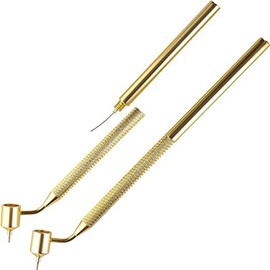 2 Pieces Detailing Fine Painting Pen,Fine Line Fluid Writer Paint Applicator Pen,Touch Up Paint Applicator Pen 0.7mm /0.5mm Tip Brass Construction,Scratch Repair