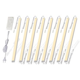 Under Cabinet Lighting, 8pcs 30cm V-Shape Linkable LED Light Bars for Kitchen Cabinet, Showcase Display, Shelf - 16Watt 1600Lumens, Warm White (3000K)