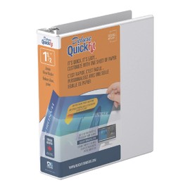 Davis Group QuickFit Junior Binder, Premium Small Clear-View 3-Ring Binder for School, Office, or Home, Made in Canada, 5.5" x 8.5", White