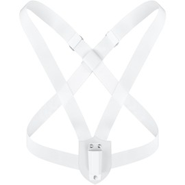 Jecery Double Strap Guard Parade Flag Carrier Color Guard Flag Holder Sling Carrying Belt White Nylon Harness Flagpole Holder