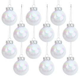 12pcs Christmas Tree Baubles, Spheres Acrylic Empty Plastic Baubles 6cm Round Clear Hollow Ball for Christmas Tree Ornament, Creative Transparent Drop Ball for Wedding Party Xmas Home Decor