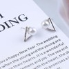 Allereya Vintage Pearl Stud Earrings Tiny Triangular Earrings Triangle Pearl