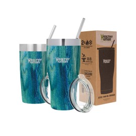 Healthy Human Insulated Stainless Steel Tumbler Travel Cruiser Cup with Straw and Lid 20 oz Bora Bora