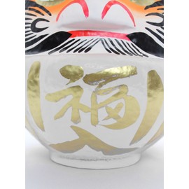 Takasaki Daruma HKDM-5-WH-10 Figurine, White, No. 5, 5.9 x 5.5 x 6.7 inches (15 x 14 x 17 cm)